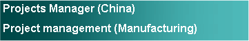 Text Box: Projects Manager (China)Project management (Manufacturing)
